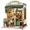 CUTEBEE Book Nook Kit Sunny Cafe DIY Miniature House Shelf Insert Decor Diorama Kit